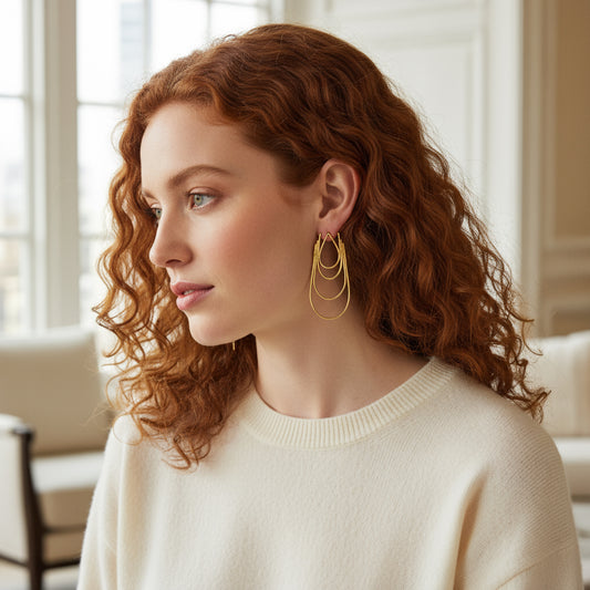 Adeleide Earrings in Brass - 14k Gold Plated