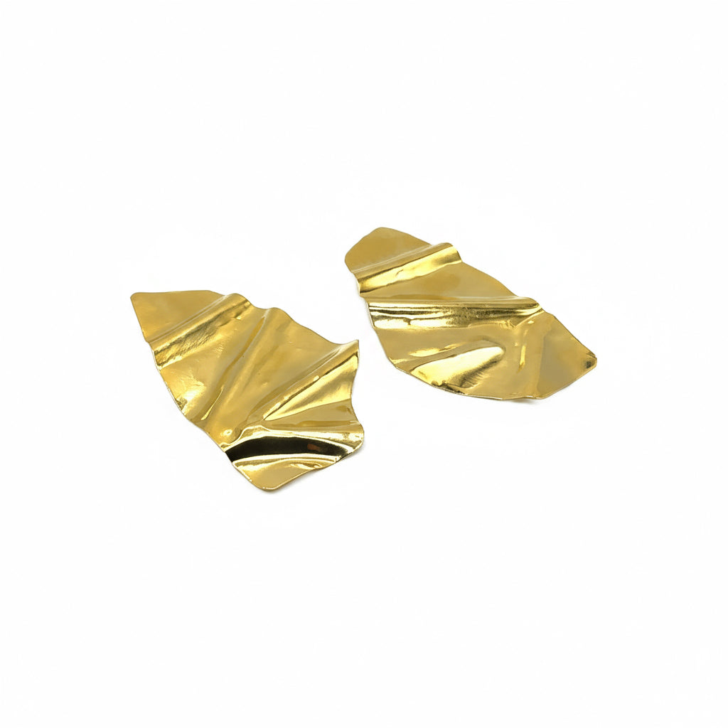 Constanza Earrings - 14k Gold Plated - Iza By Silvia D’Avila one of a kind, off the runway jewelry & wearable art - handcrafted in NYC