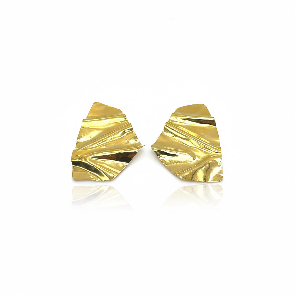 Constanza Earrings - 14k Gold Plated - Iza By Silvia D’Avila one of a kind, off the runway jewelry & wearable art - handcrafted in NYC