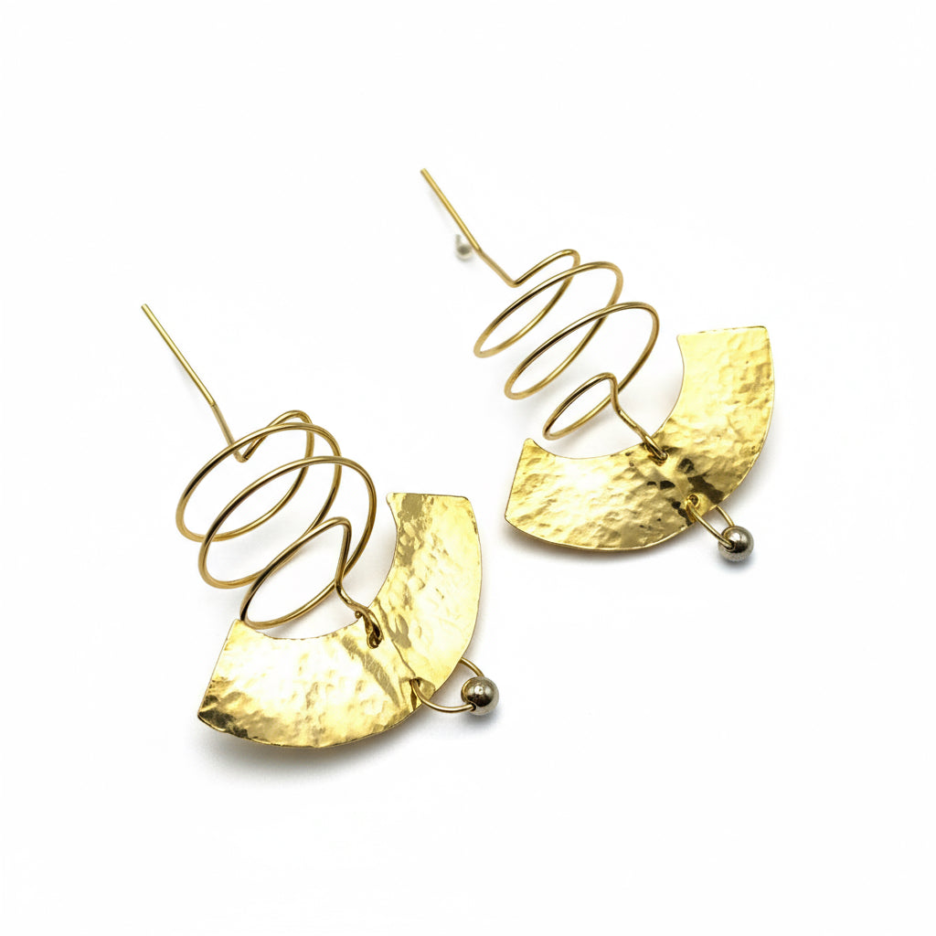 Cordelia Earrings - 14k Gold Plated - Iza By Silvia D’Avila one of a kind, off the runway jewelry & wearable art - handcrafted in NYC