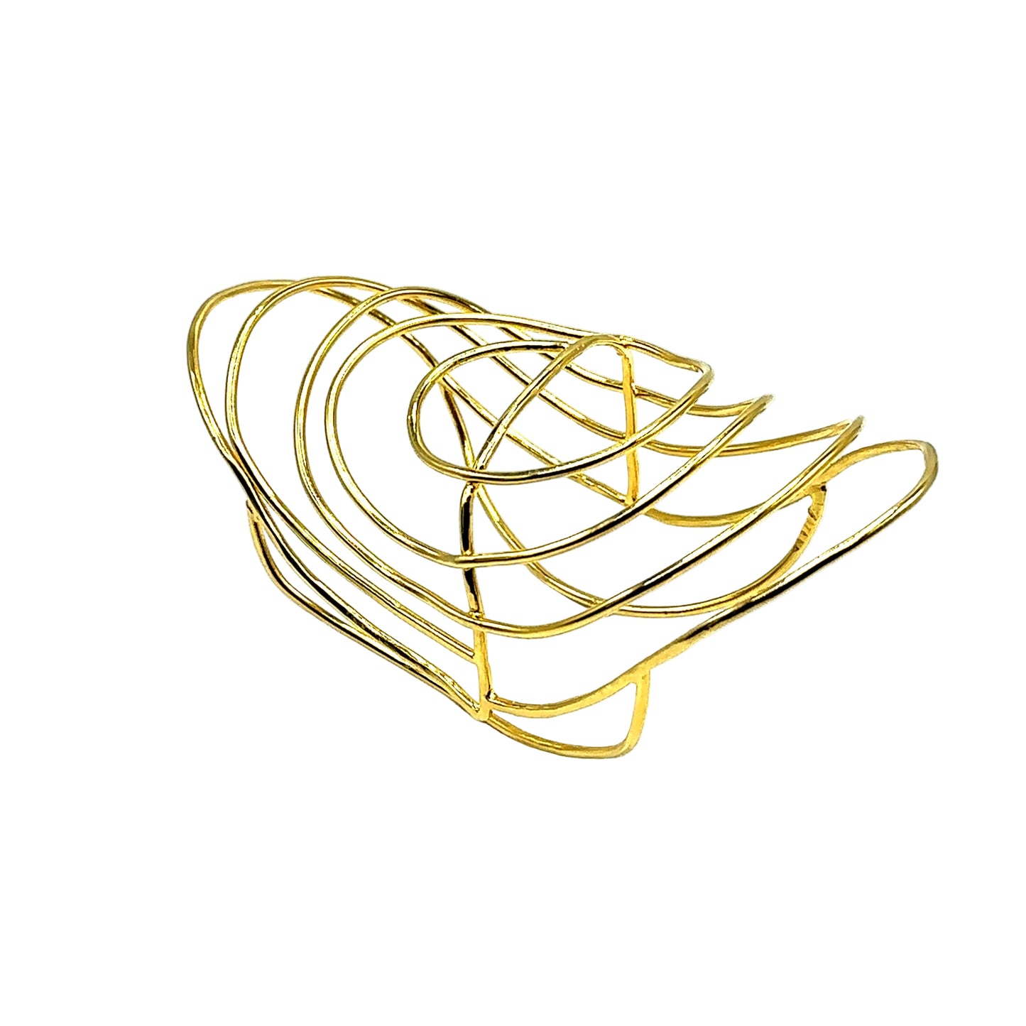 Francesca Bracelet Iza by Silvia D'Avila - Original Sophistcated Statement One of a Kind Jewelry Made in NYC - 14K Pleated Gold