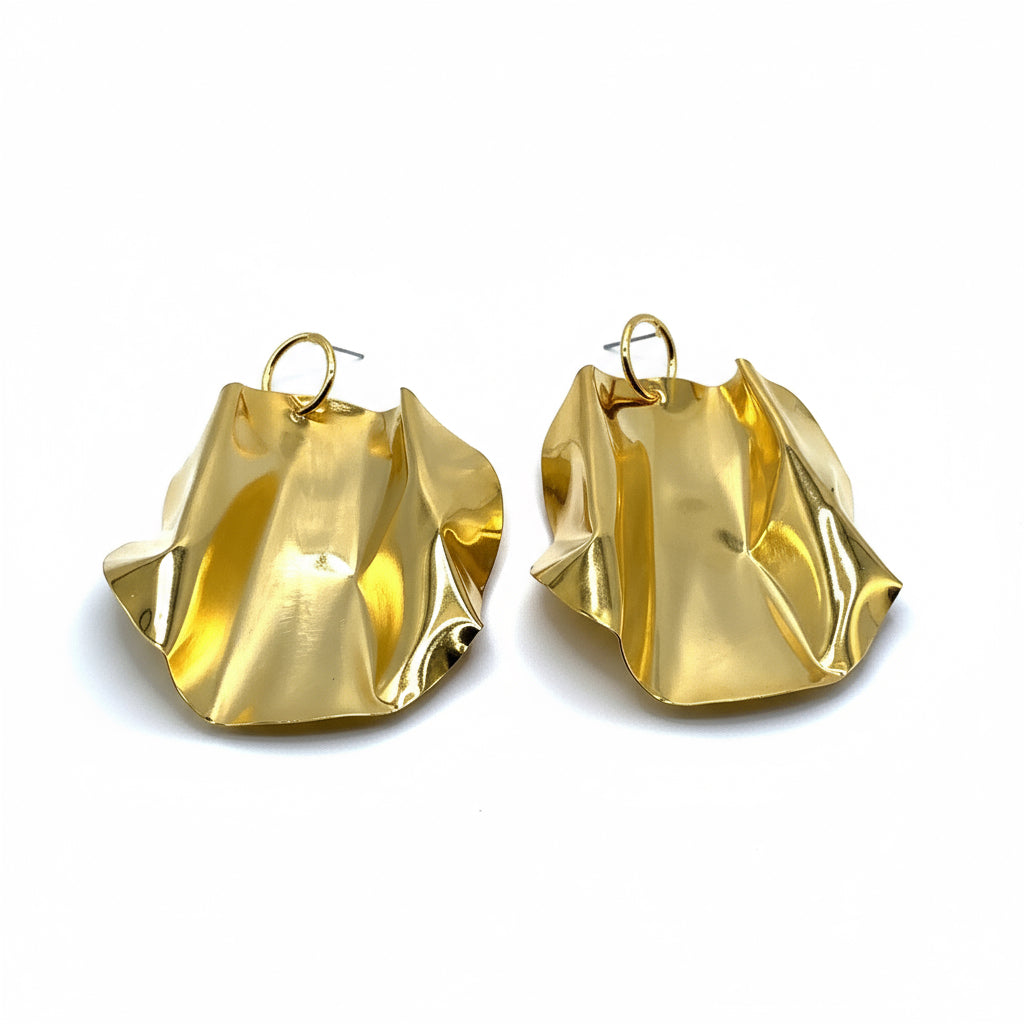 Giovanna Earrings - 14k Gold Plated - Iza By Silvia D’Avila one of a kind, off the runway jewelry & wearable art - handcrafted in NYC