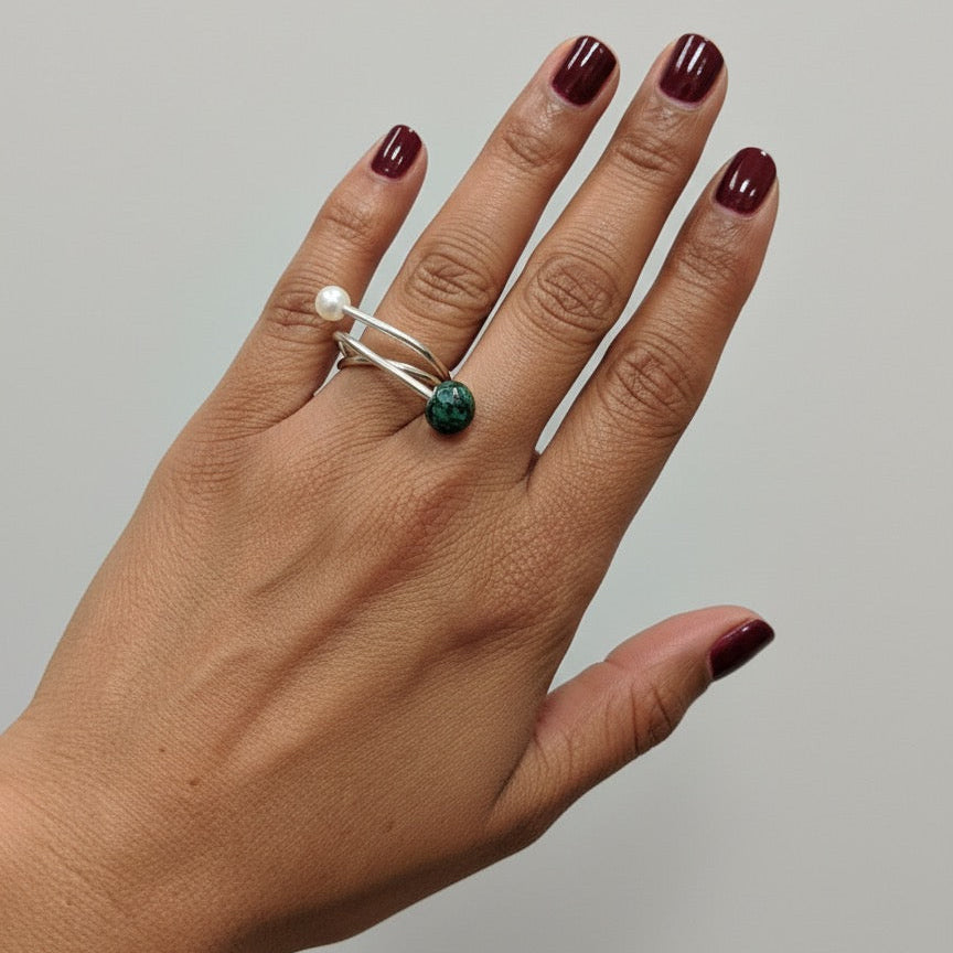 Bibiana Turquoise/Pearl Ring