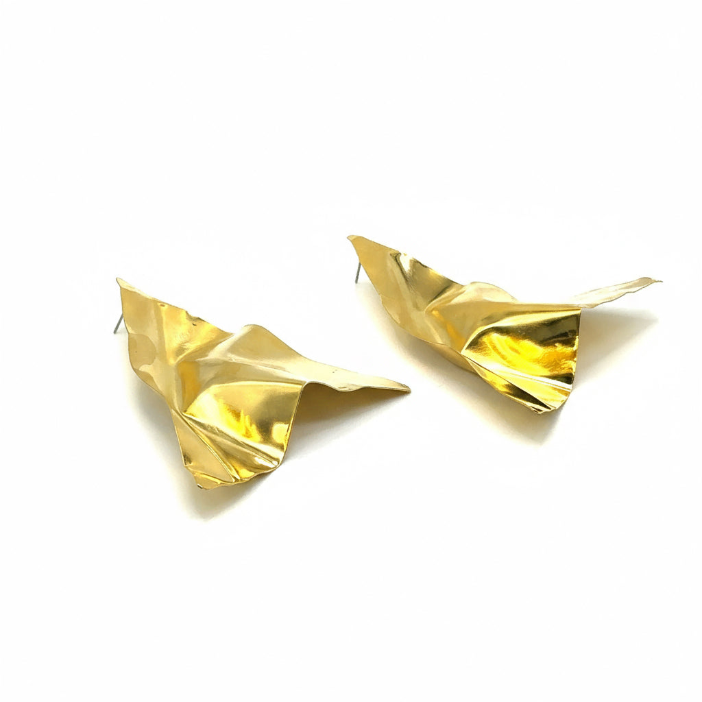 June Earrings - 14k Gold Plated - Iza By Silvia D’Avila one of a kind, off the runway jewelry & wearable art - handcrafted in NYC