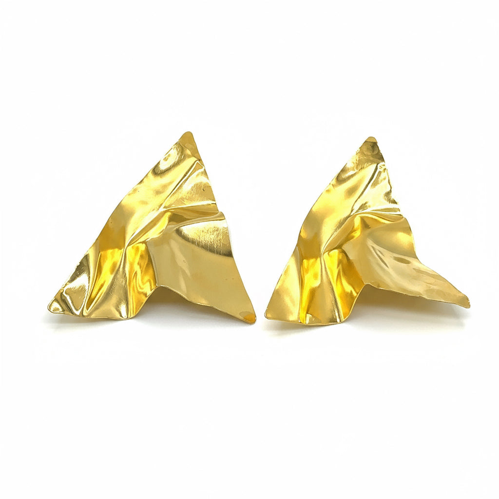 June Earrings - 14k Gold Plated - Iza By Silvia D’Avila one of a kind, off the runway jewelry & wearable art - handcrafted in NYC