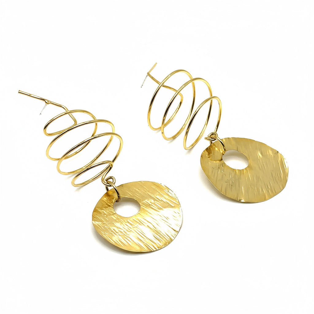 Khrysty Earrings - 14k Gold Plated - Iza By Silvia D’Avila one of a kind, off the runway jewelry & wearable art - handcrafted in NYC