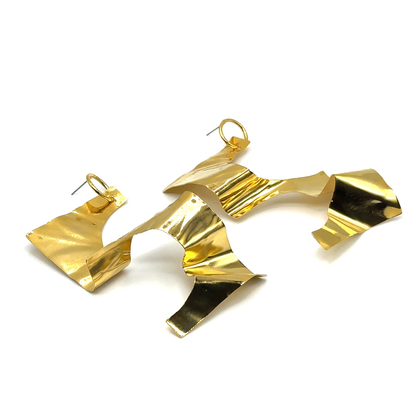 Serena Earrings - 14k Gold Plated - Iza By Silvia D’Avila one of a kind, off the runway jewelry & wearable art - handcrafted in NYC