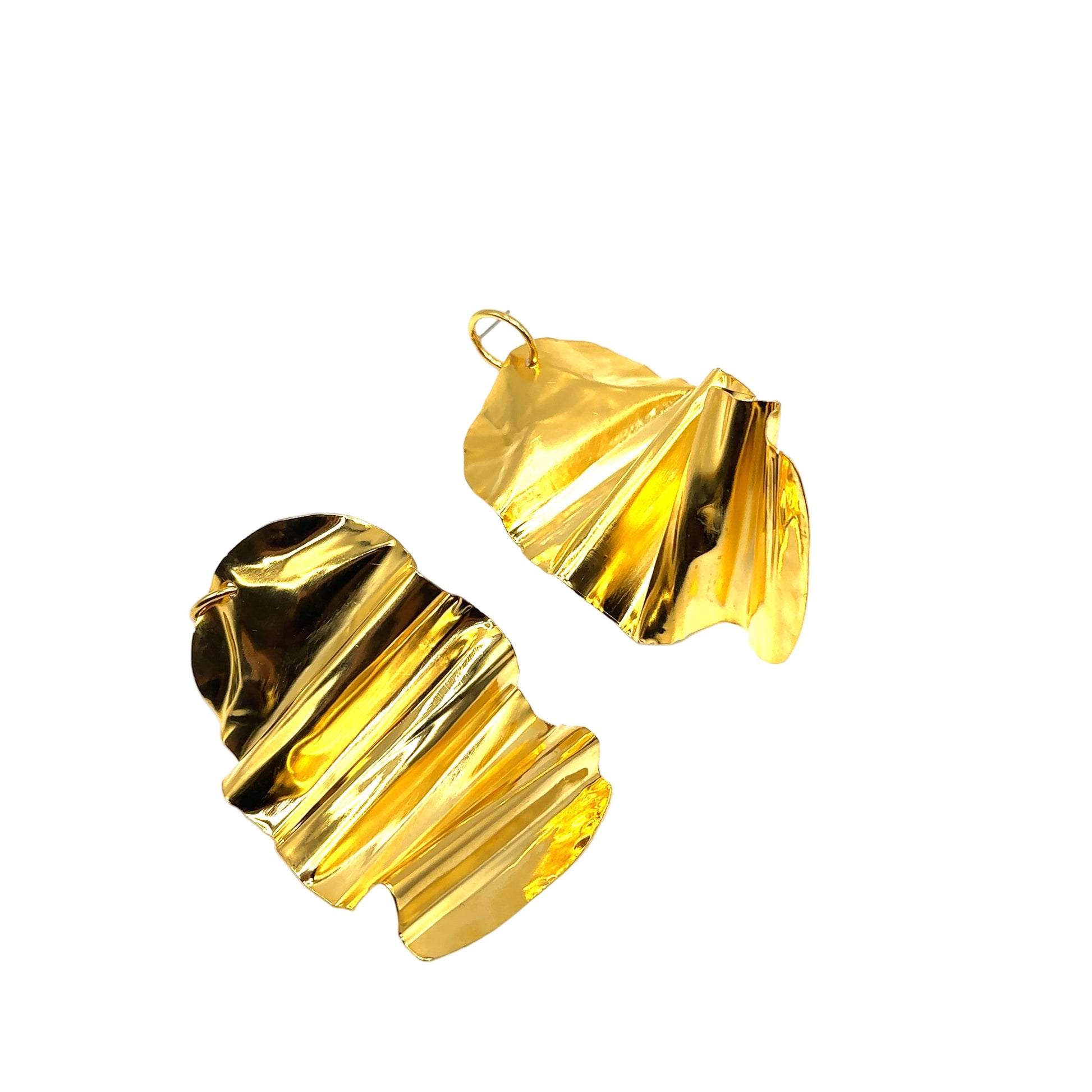 Ursula Earrings - 14k Gold Plated - Iza By Silvia D’Avila one of a kind, off the runway jewelry & wearable art - handcrafted in NYC