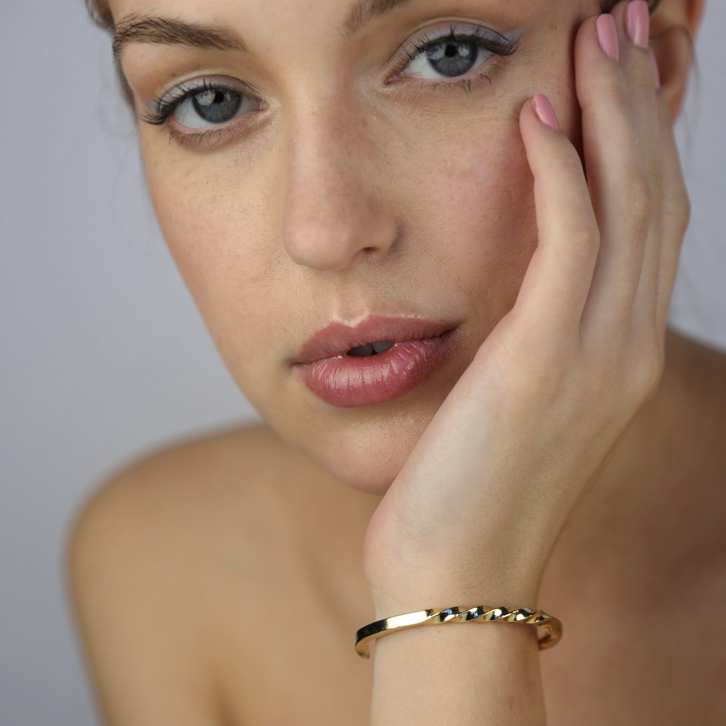 Model wearing Brielle Bracelet Gold, Aura by Gabby Collection - Gabby C Thomas - Iza by Silvia D'Avila, New York