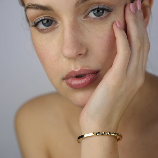 Model wearing Brielle Bracelet Gold, Aura by Gabby Collection - Gabby C Thomas - Iza by Silvia D'Avila, New York