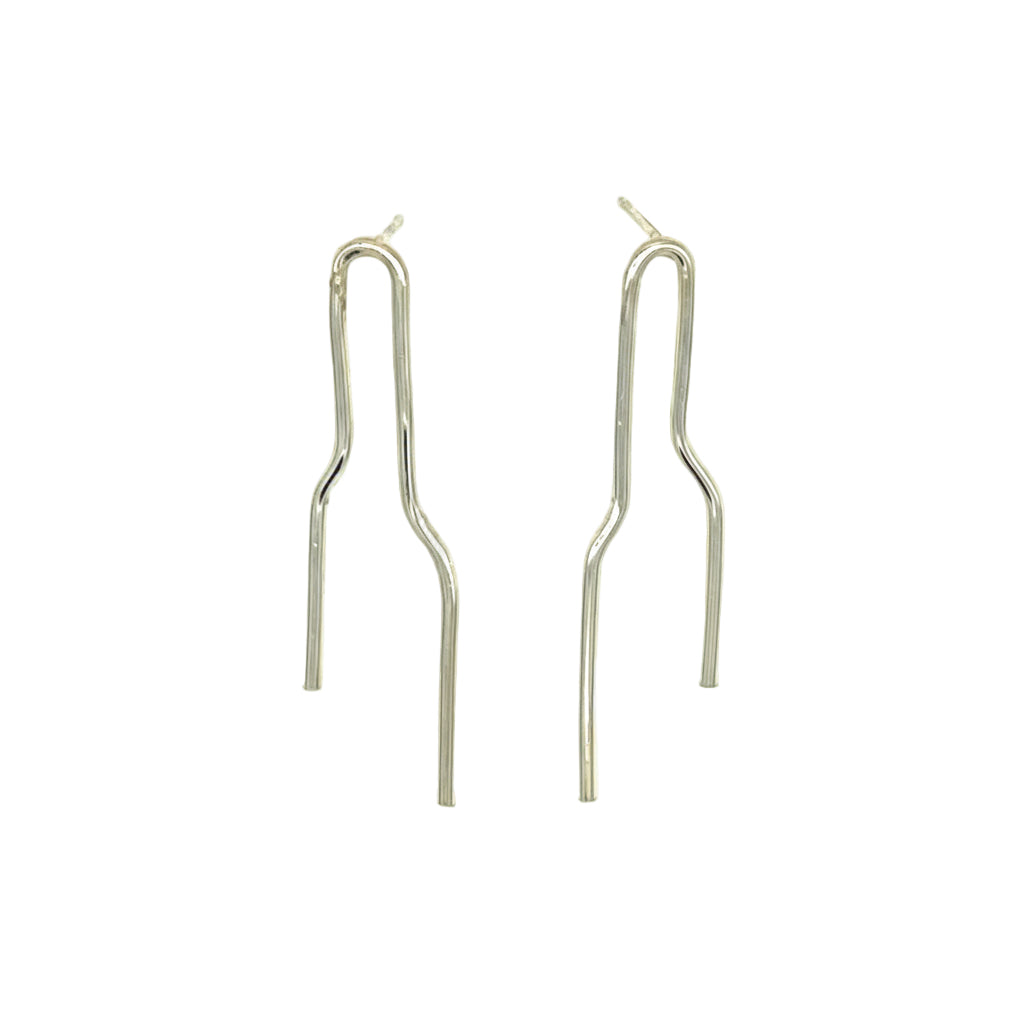Noelle Earrings Silver, Aura by Gabby Collection - Gabby C Thomas  - Iza by Silvia D'Avila, handmade one-of-a-kind sculptural artsy jewelry, New York